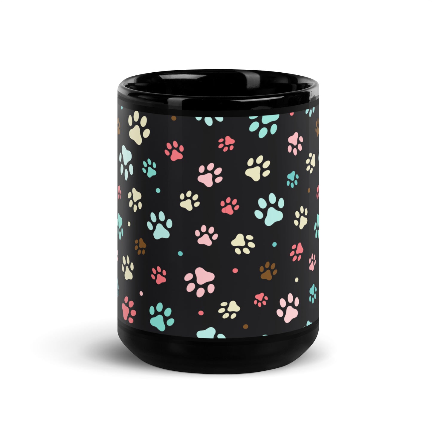 Paw Prints - Black Glossy Mug