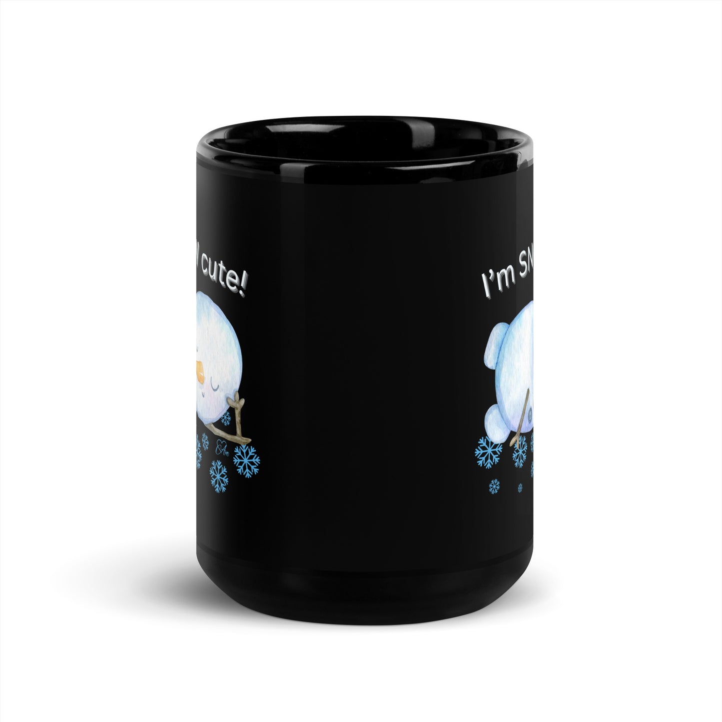 Snow Cute - Black Glossy Mug