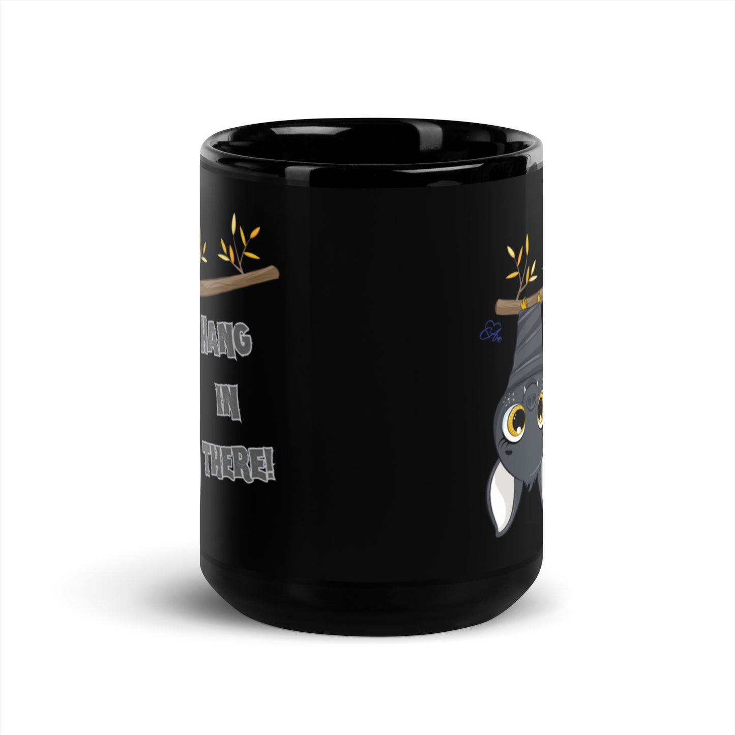 Hang In There - Black Glossy Mug