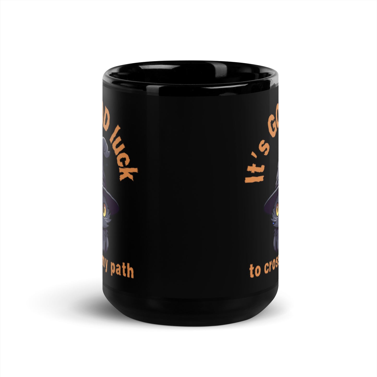 Black Cat - Black Glossy Mug
