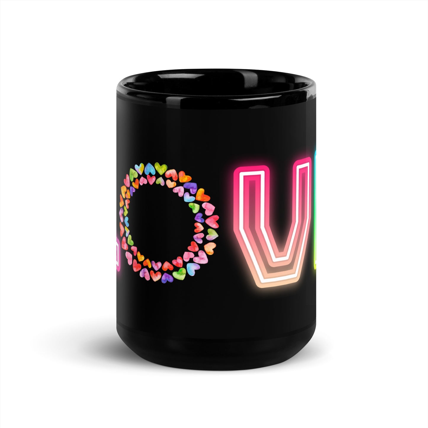 Rainbow Love - Black Glossy Mug