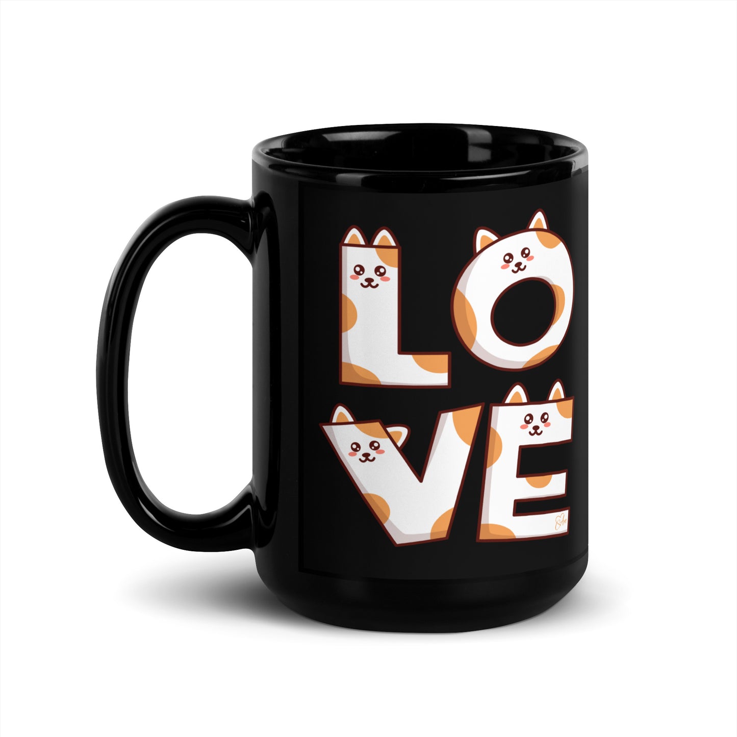 Cat Love - Black Glossy Mug