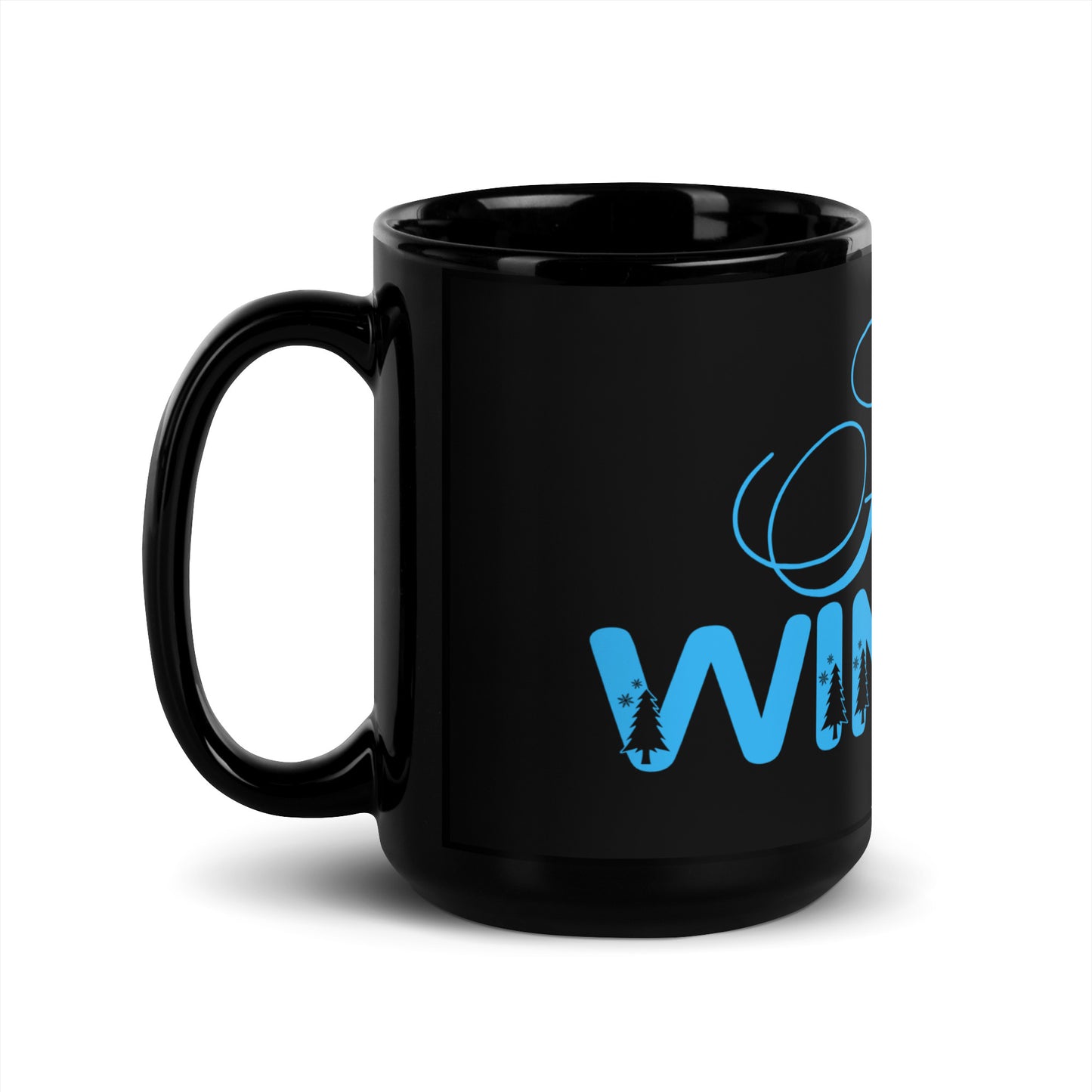 Hello Winter - Black Glossy Mug