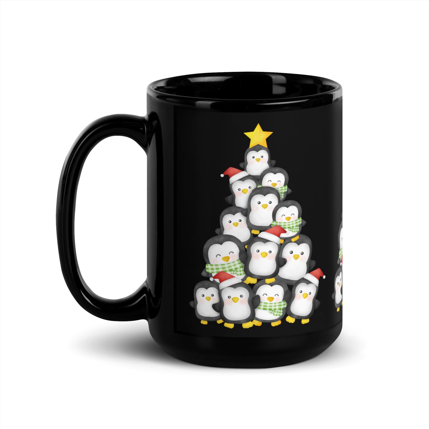 Penguin - Black Glossy Mug