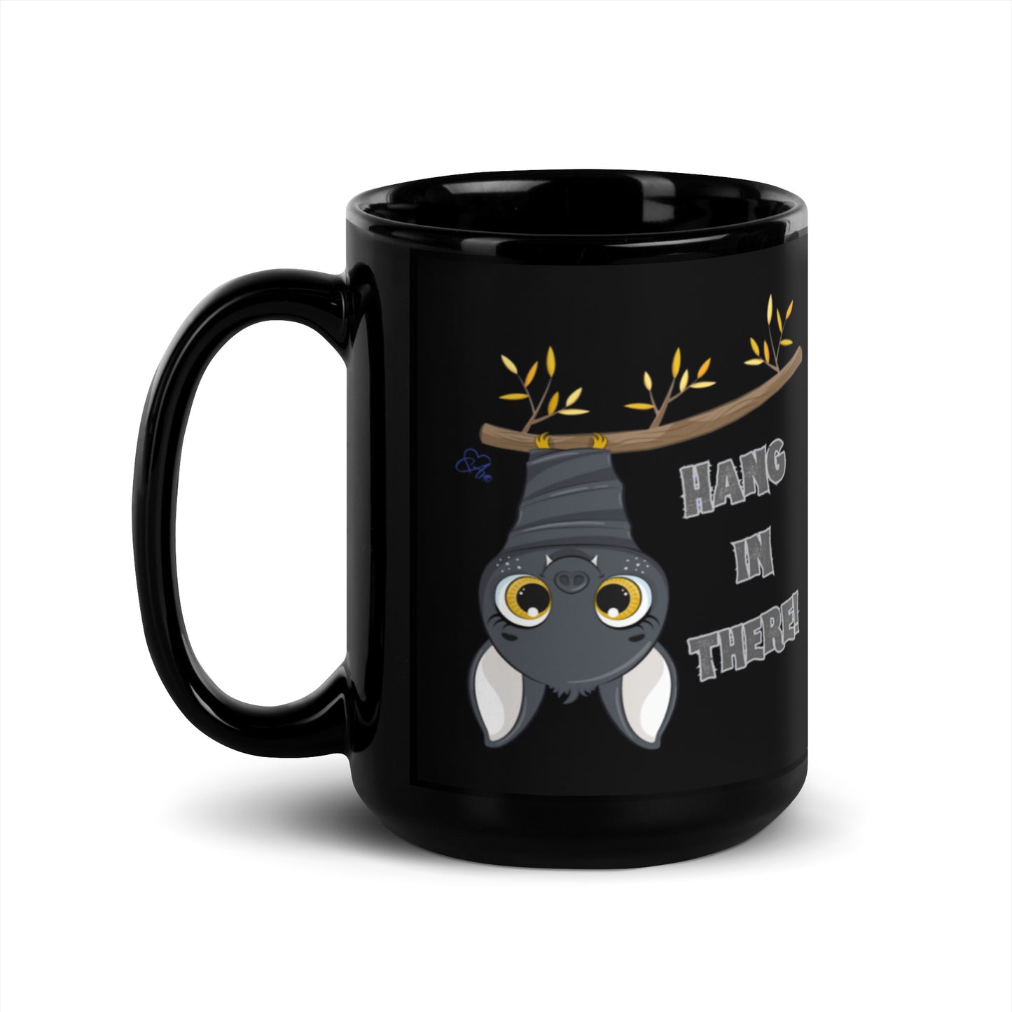 Hang In There - Black Glossy Mug