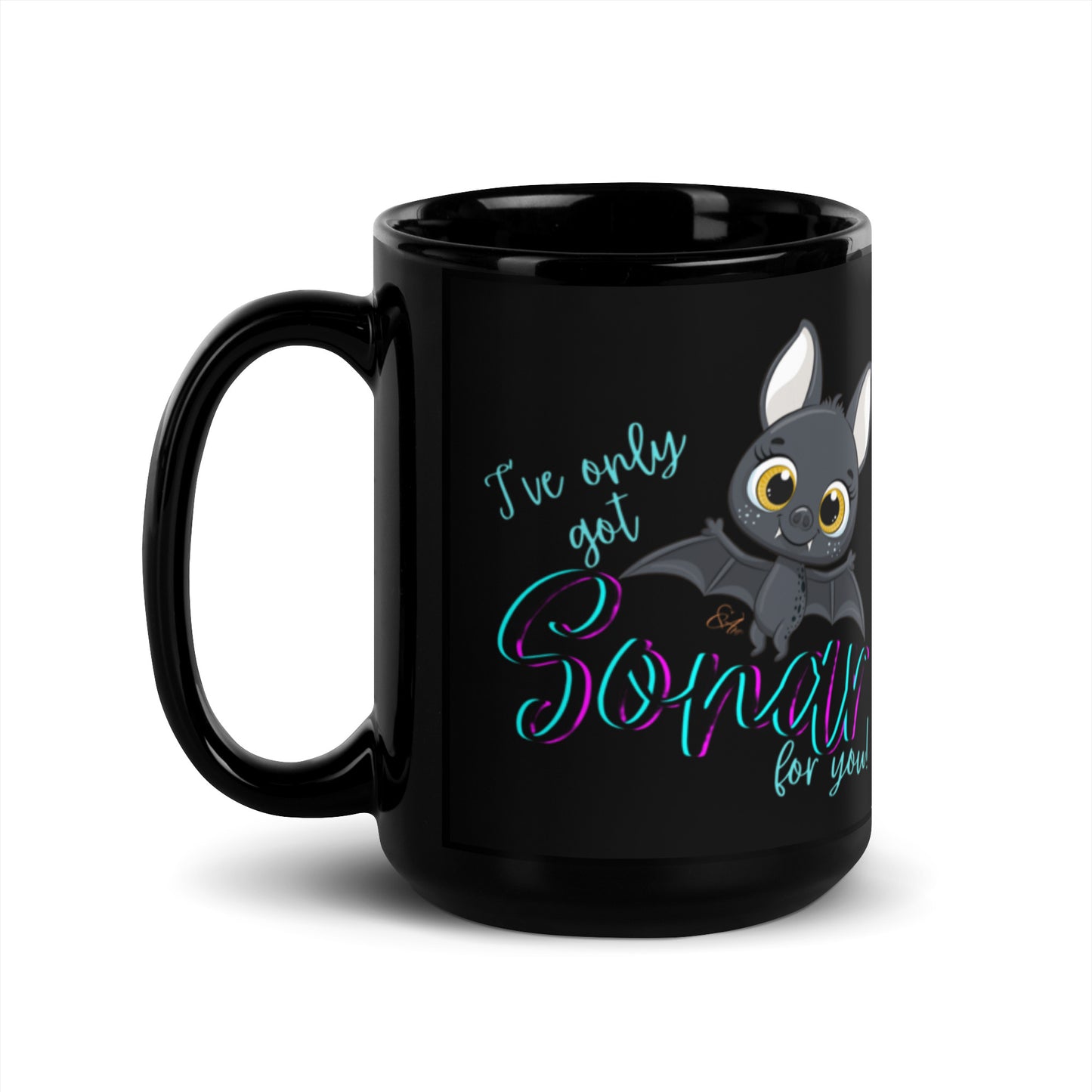 Bat Sonar - Black Glossy Mug