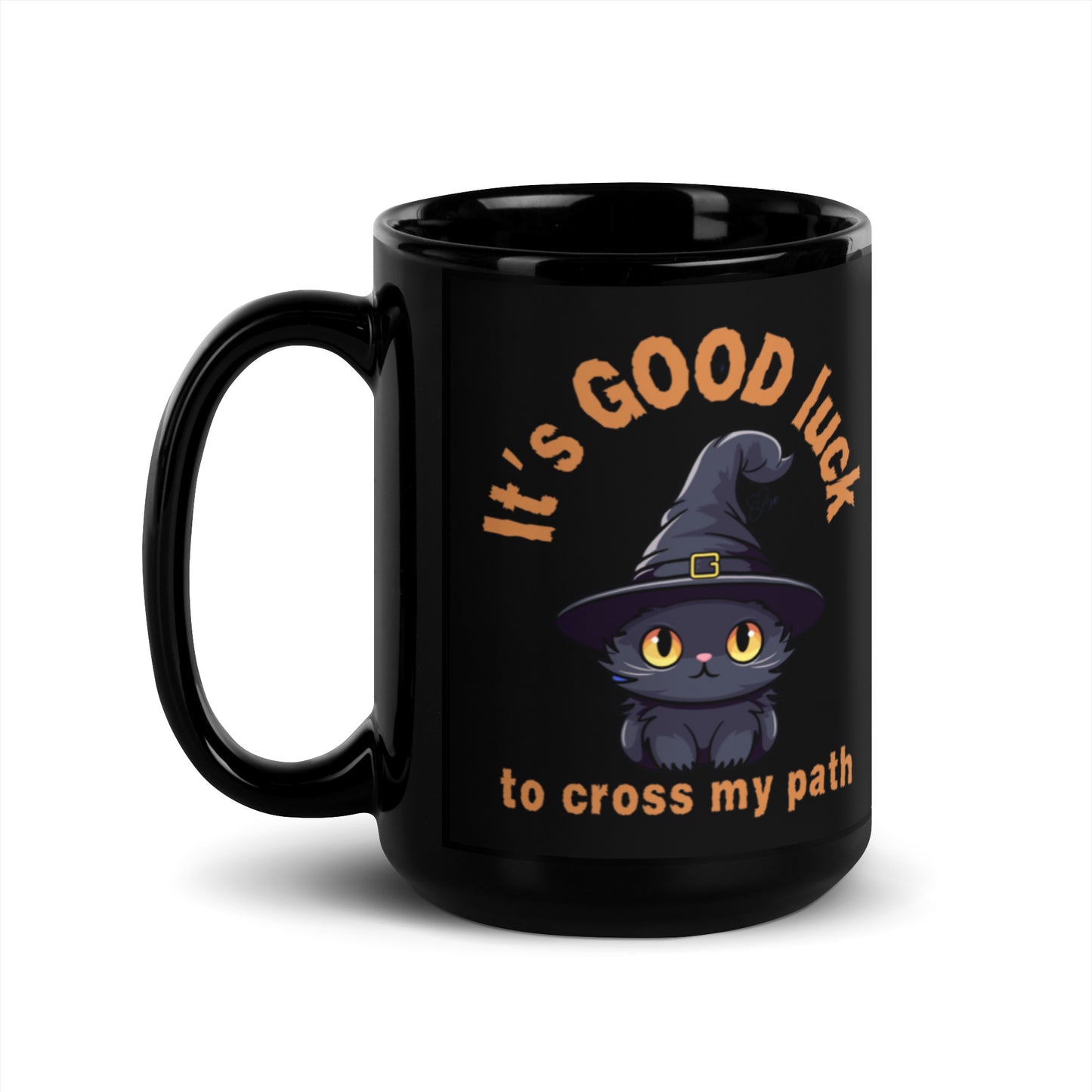 Black Cat - Black Glossy Mug