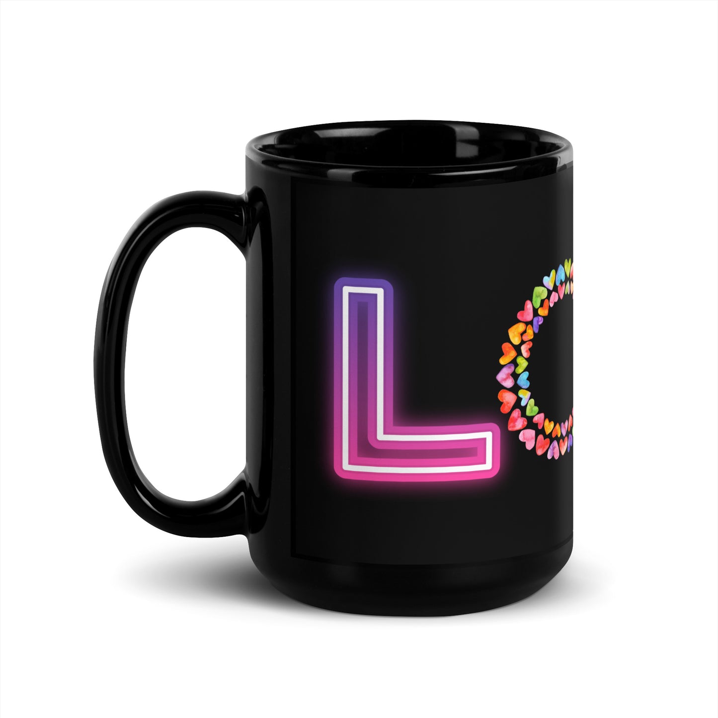 Rainbow Love - Black Glossy Mug