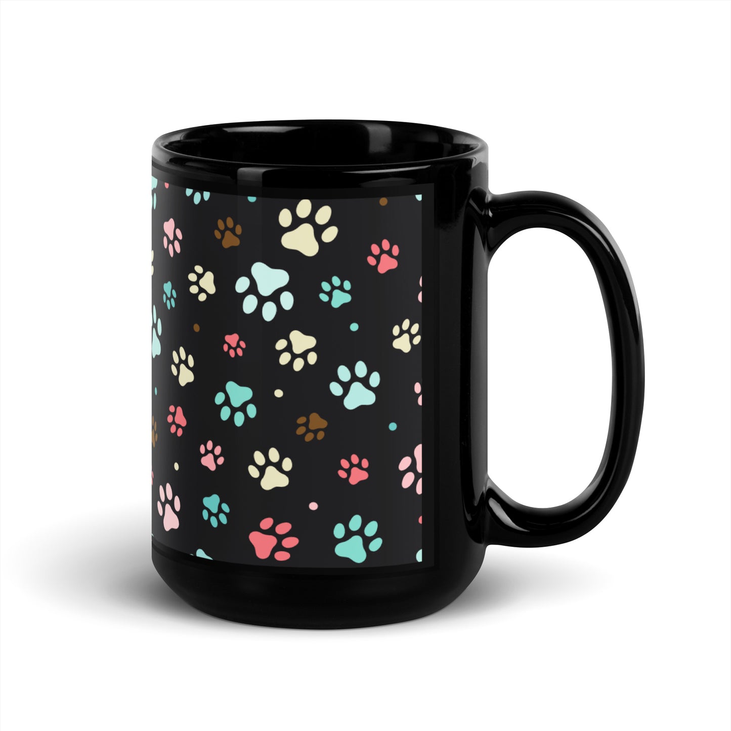 Paw Prints - Black Glossy Mug