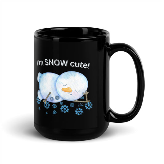 Snow Cute - Black Glossy Mug