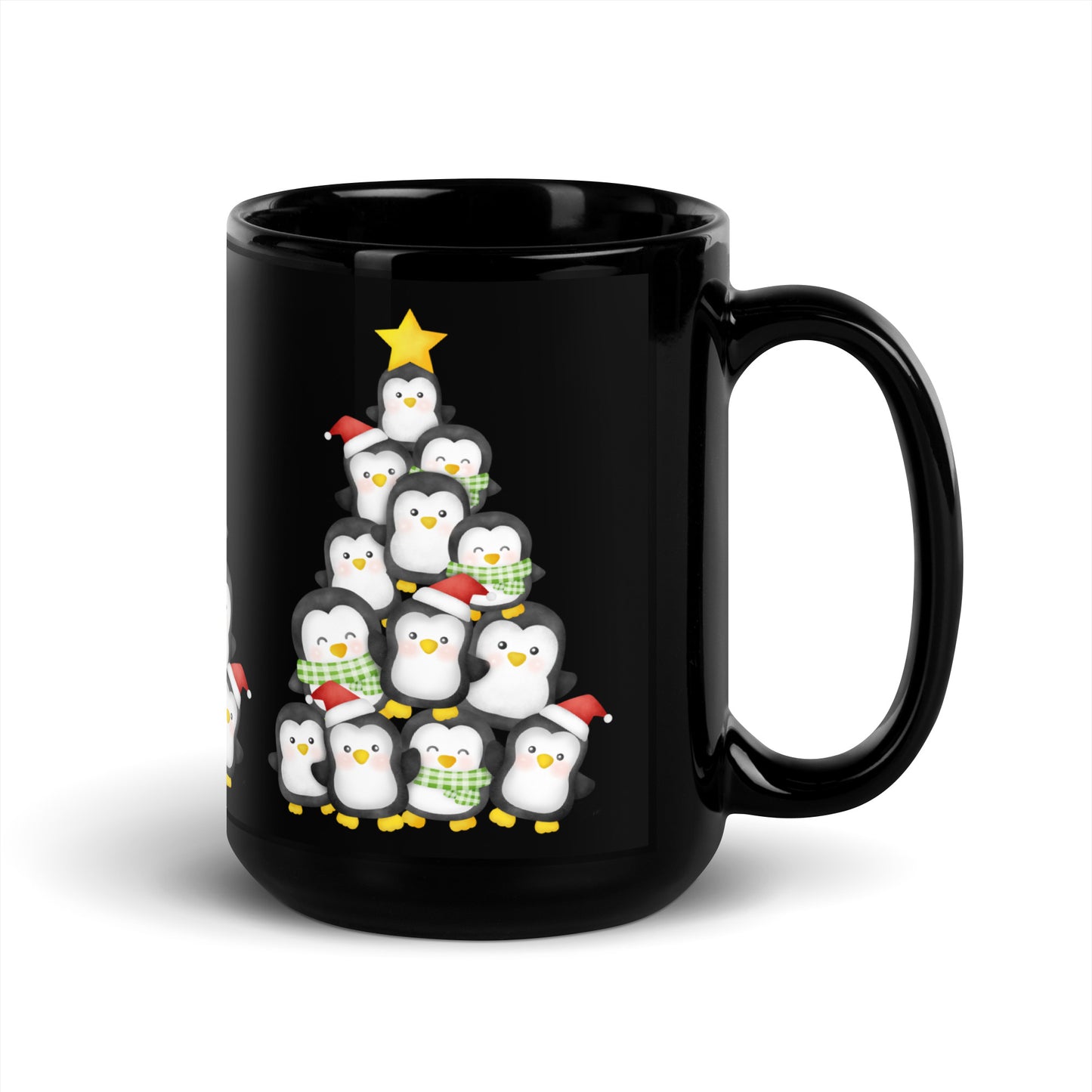 Penguin - Black Glossy Mug