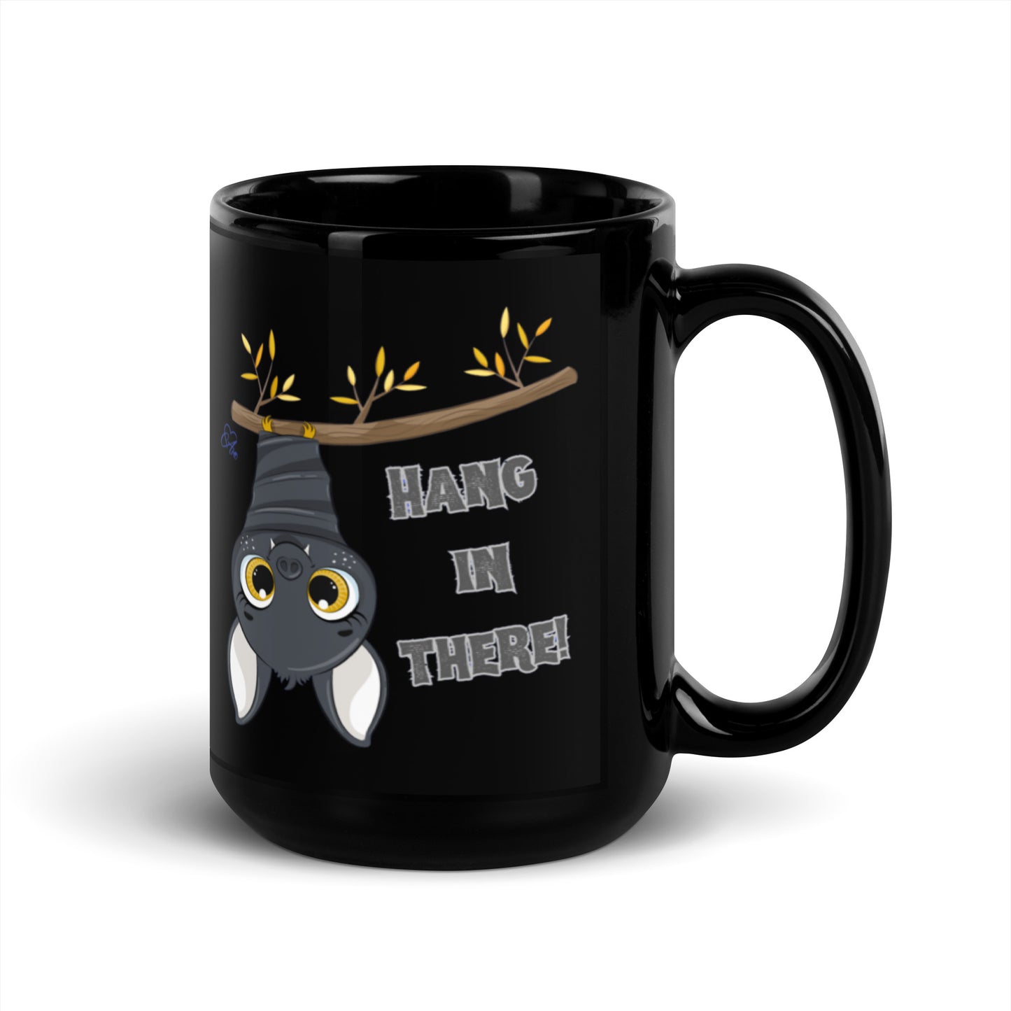 Hang In There - Black Glossy Mug