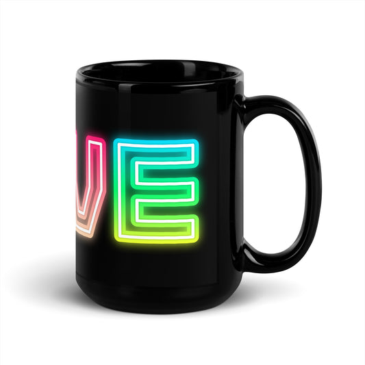 Rainbow Love - Black Glossy Mug