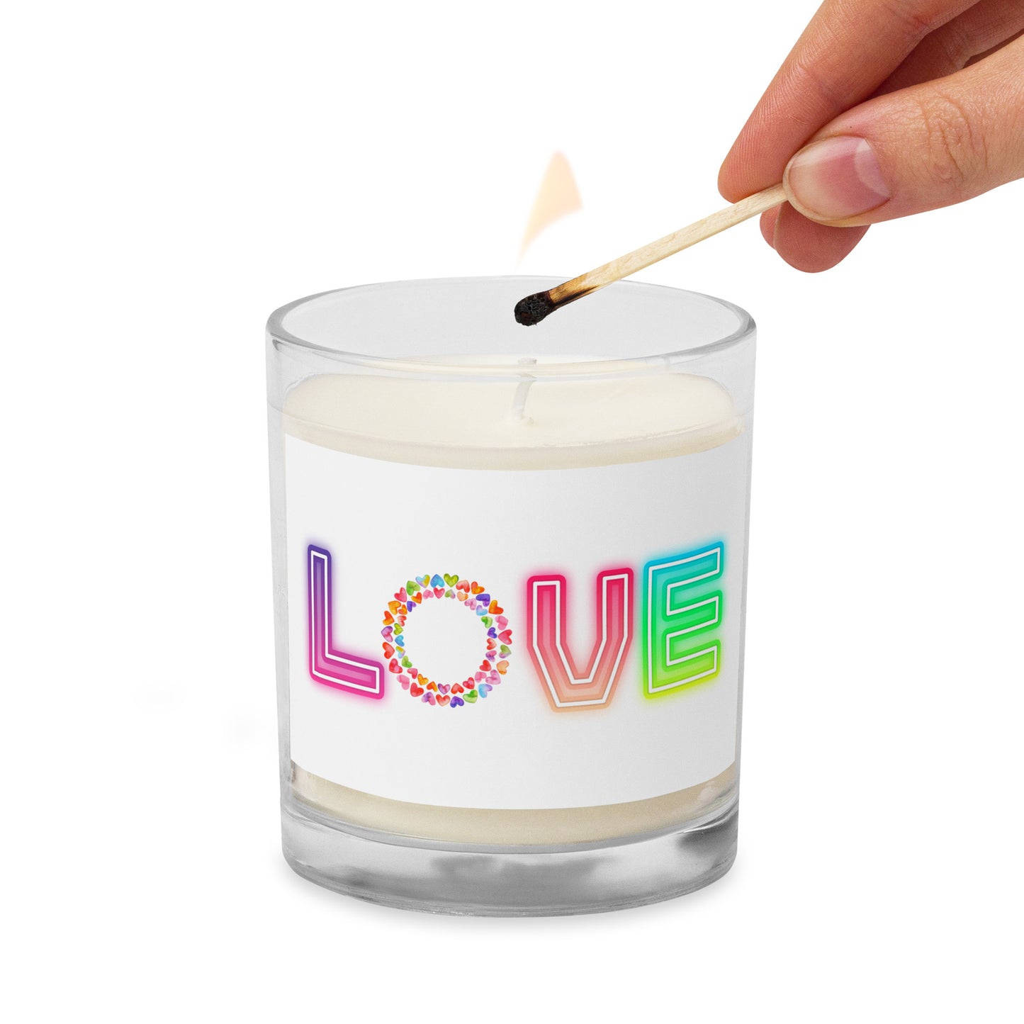 Rainbow Love - Glass Jar Soy Candle (unscented)