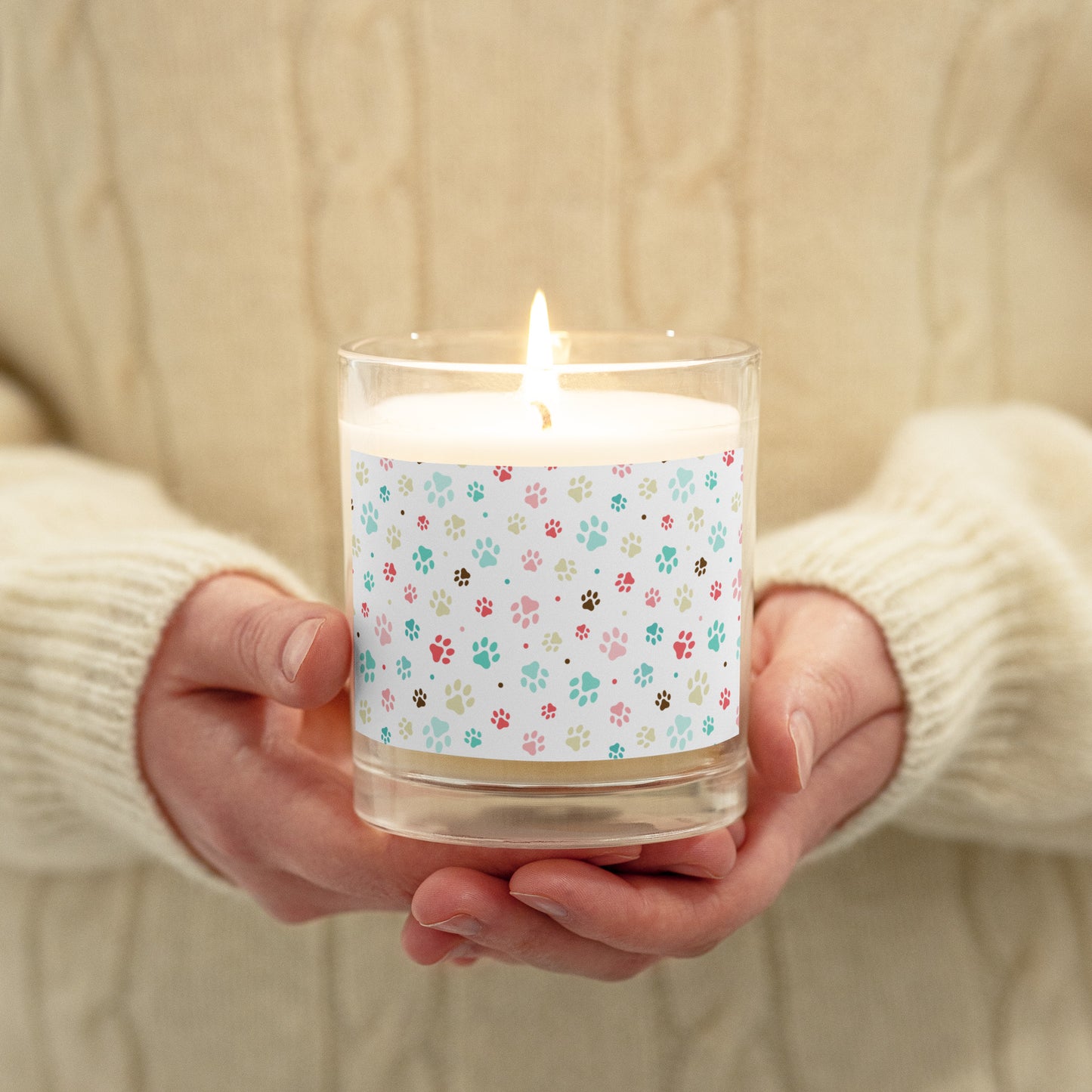 Paw Prints - Glass Jar Soy Candle (unscented)