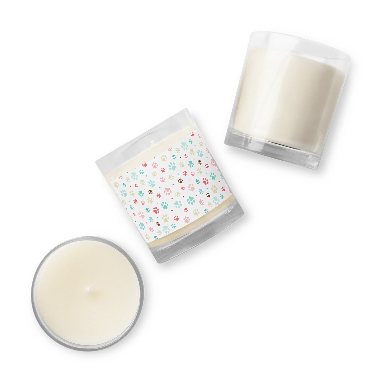 Paw Prints - Glass Jar Soy Candle (unscented)