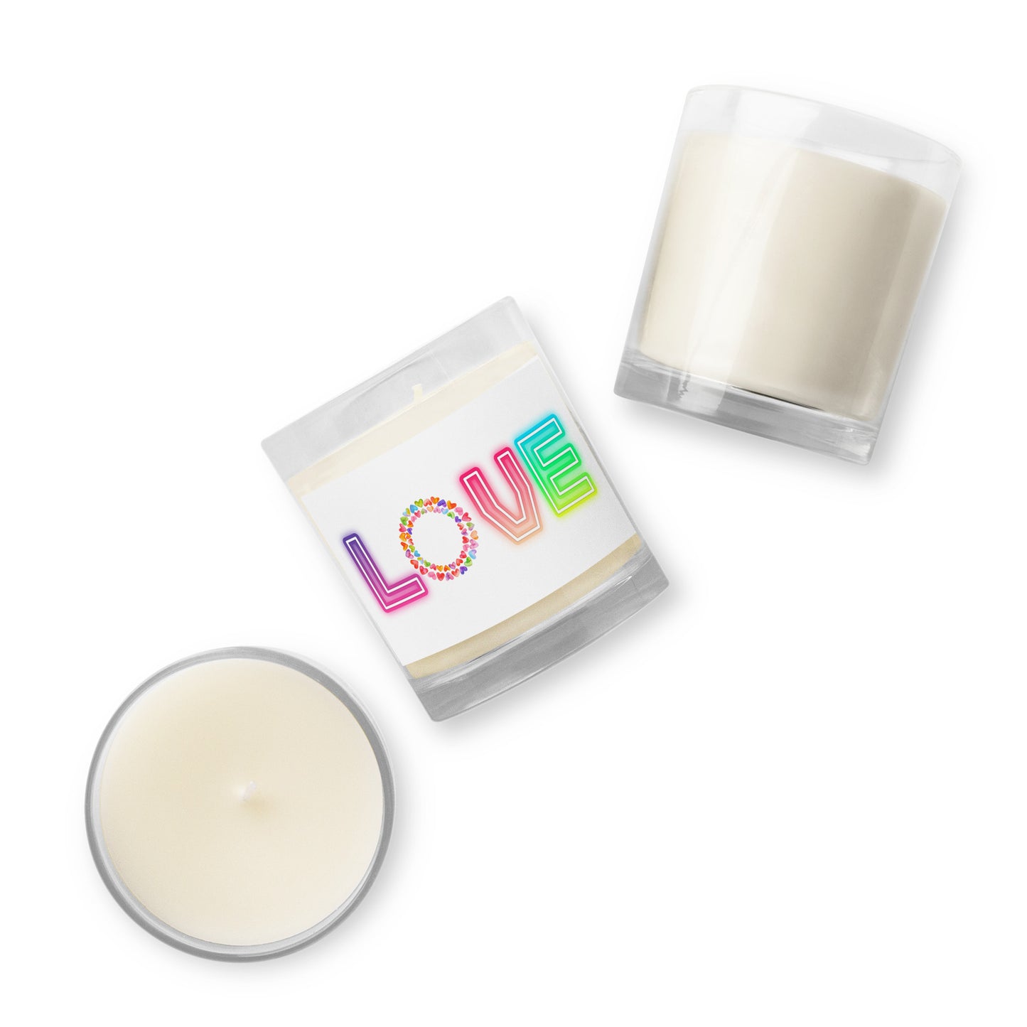 Rainbow Love - Glass Jar Soy Candle (unscented)