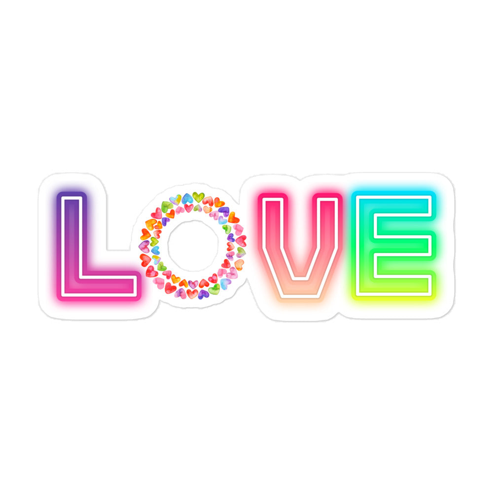 Rainbow Love - Kiss-cut Stickers