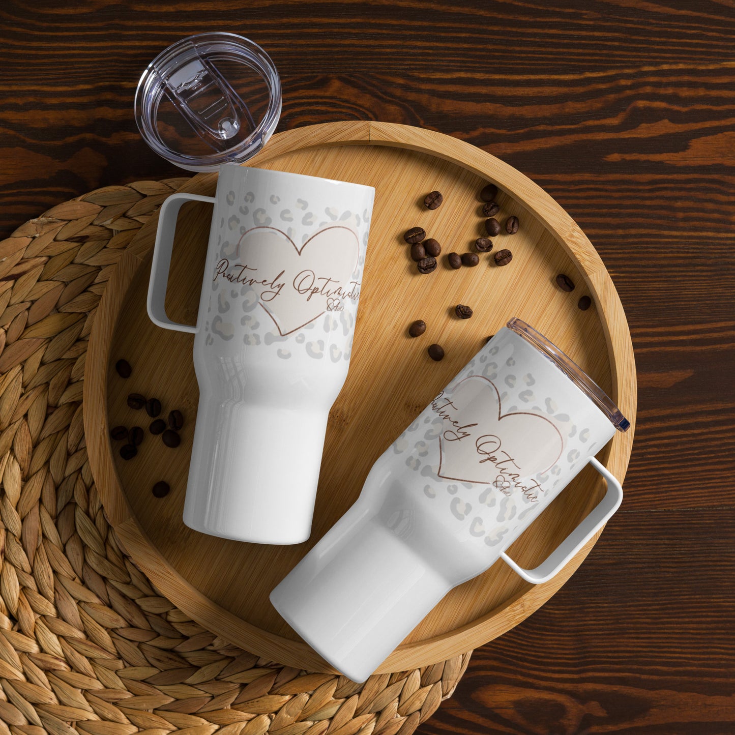 Positively Optimistic (Leopard) - Travel Mug w/ Handle