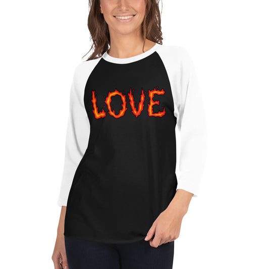 Burning Love - 3/4 Sleeve Raglan Shirt