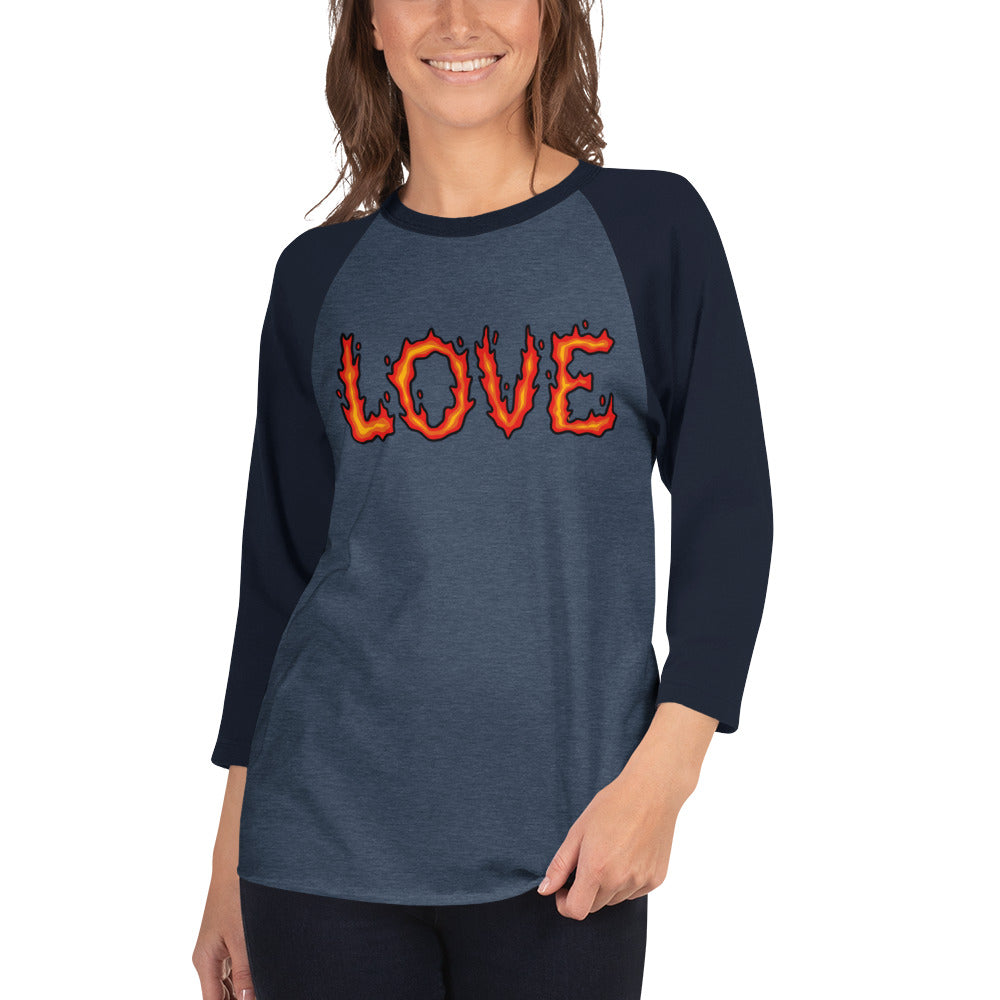Burning Love - 3/4 Sleeve Raglan Shirt