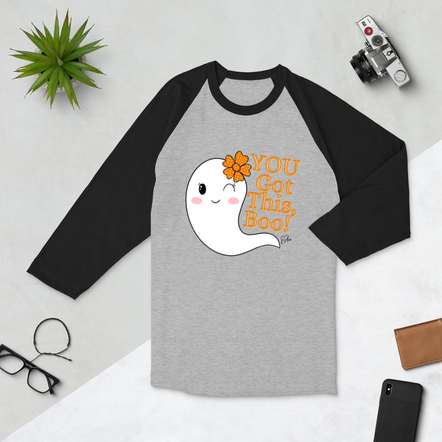 Boo - 3/4 Sleeve Raglan Shirt