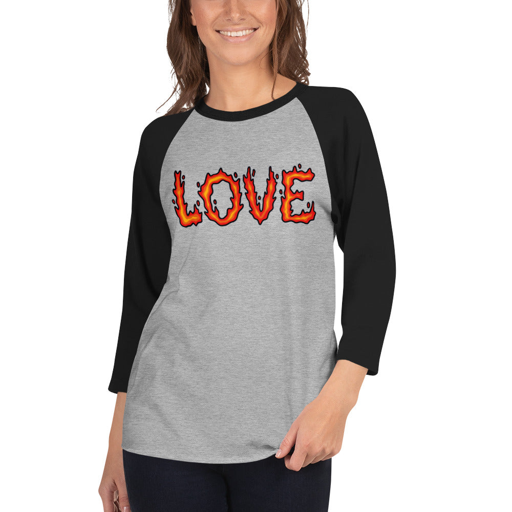 Burning Love - 3/4 Sleeve Raglan Shirt