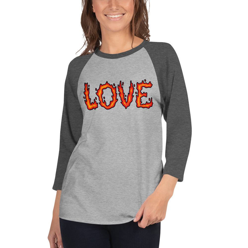 Burning Love - 3/4 Sleeve Raglan Shirt