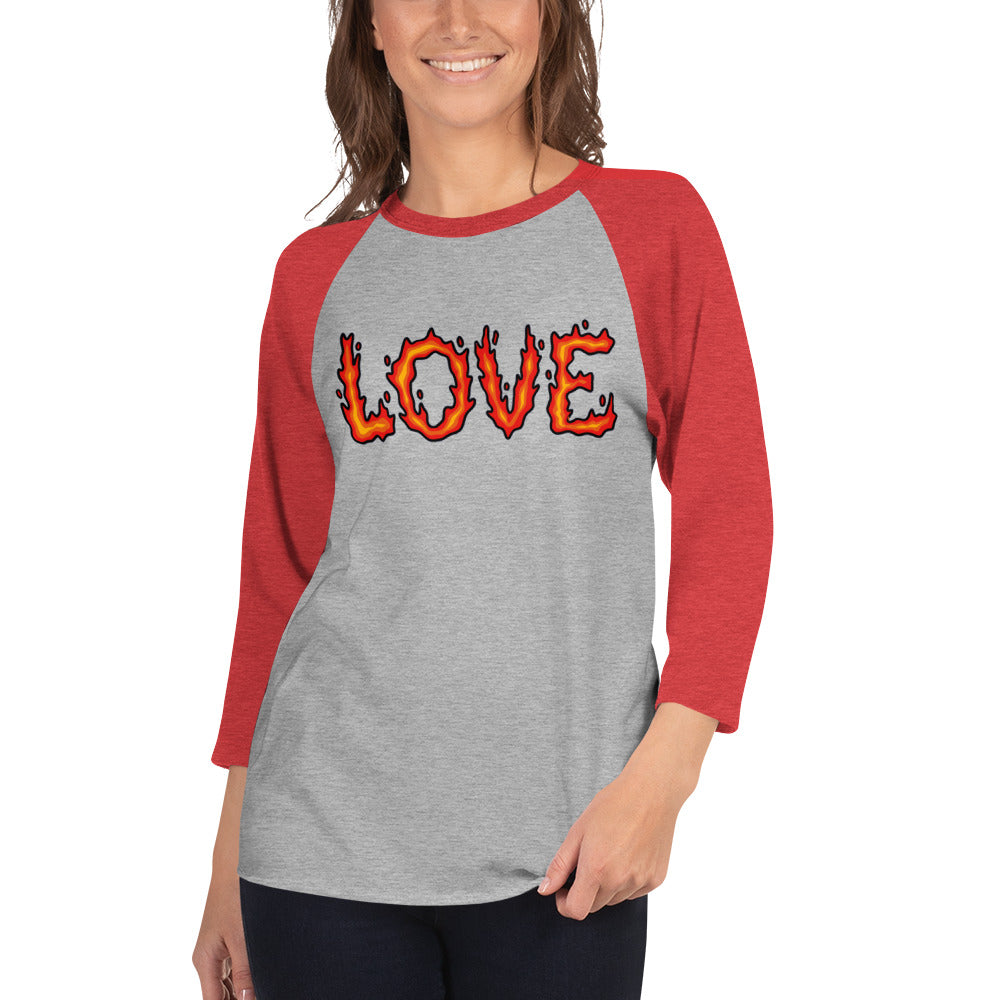 Burning Love - 3/4 Sleeve Raglan Shirt