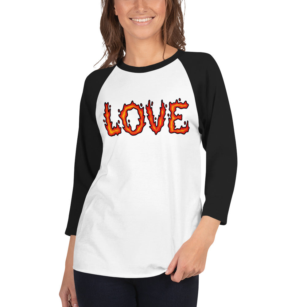 Burning Love - 3/4 Sleeve Raglan Shirt