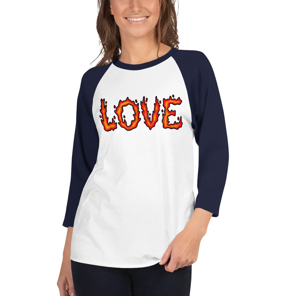 Burning Love - 3/4 Sleeve Raglan Shirt
