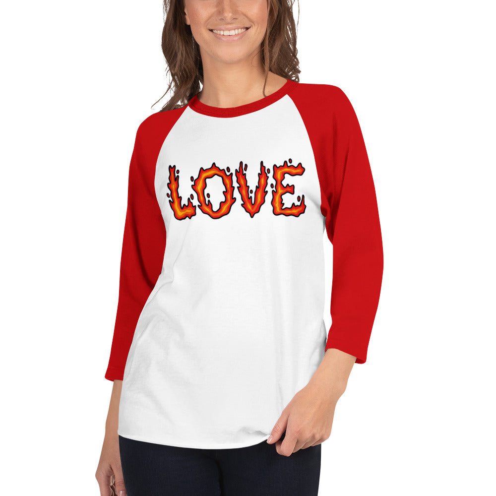 Burning Love - 3/4 Sleeve Raglan Shirt