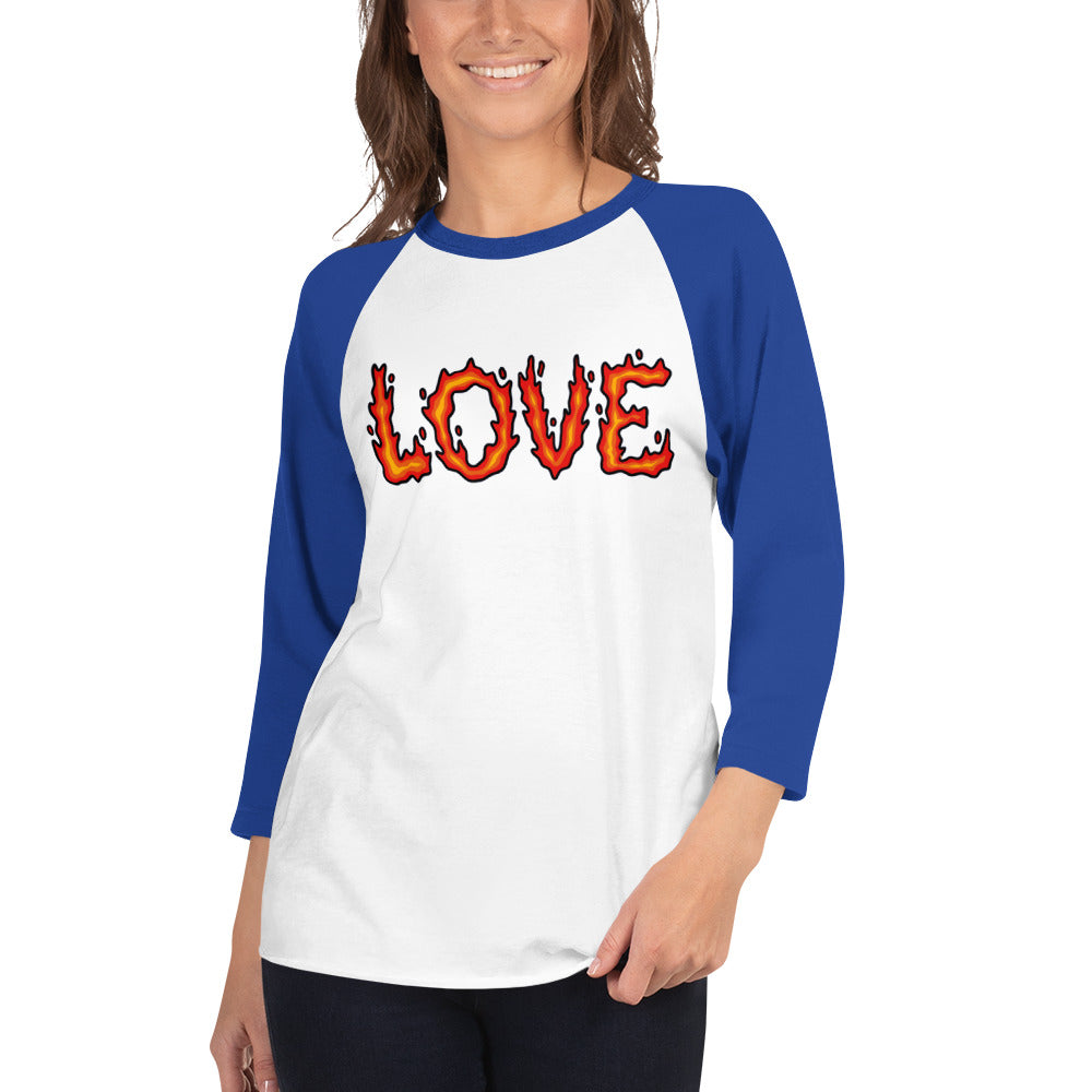 Burning Love - 3/4 Sleeve Raglan Shirt