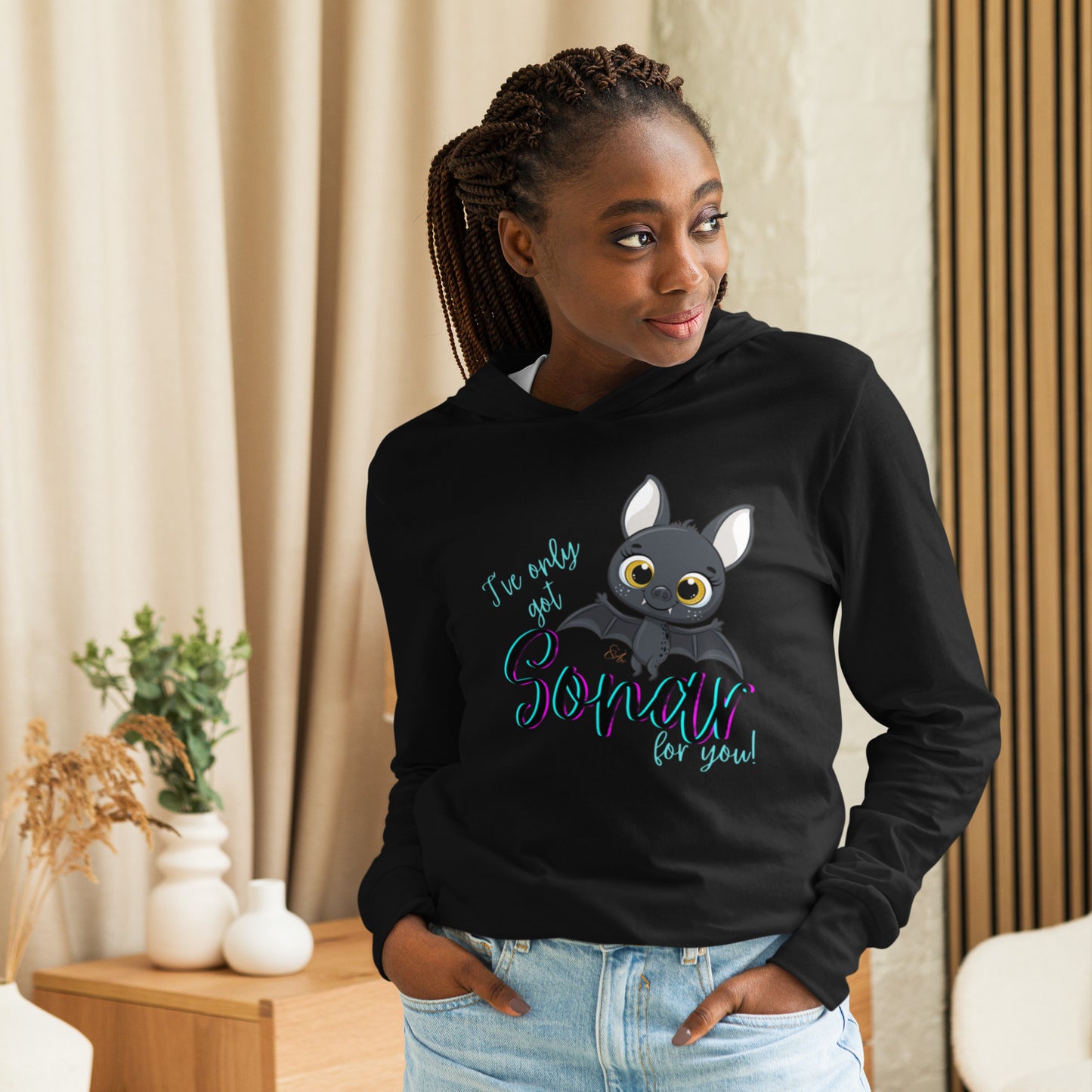 Bat Sonar - Hooded Long-sleeve T-shirt