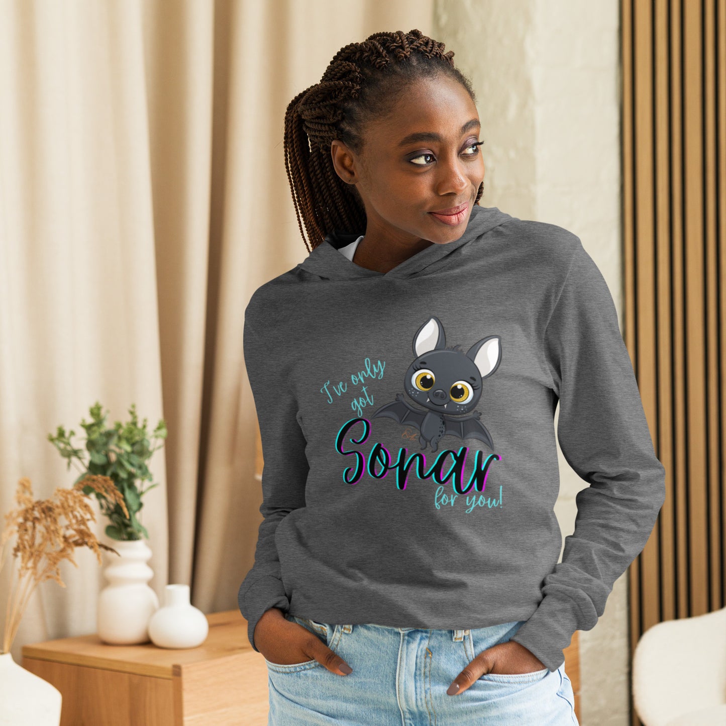 Bat Sonar - Hooded Long-sleeve T-shirt