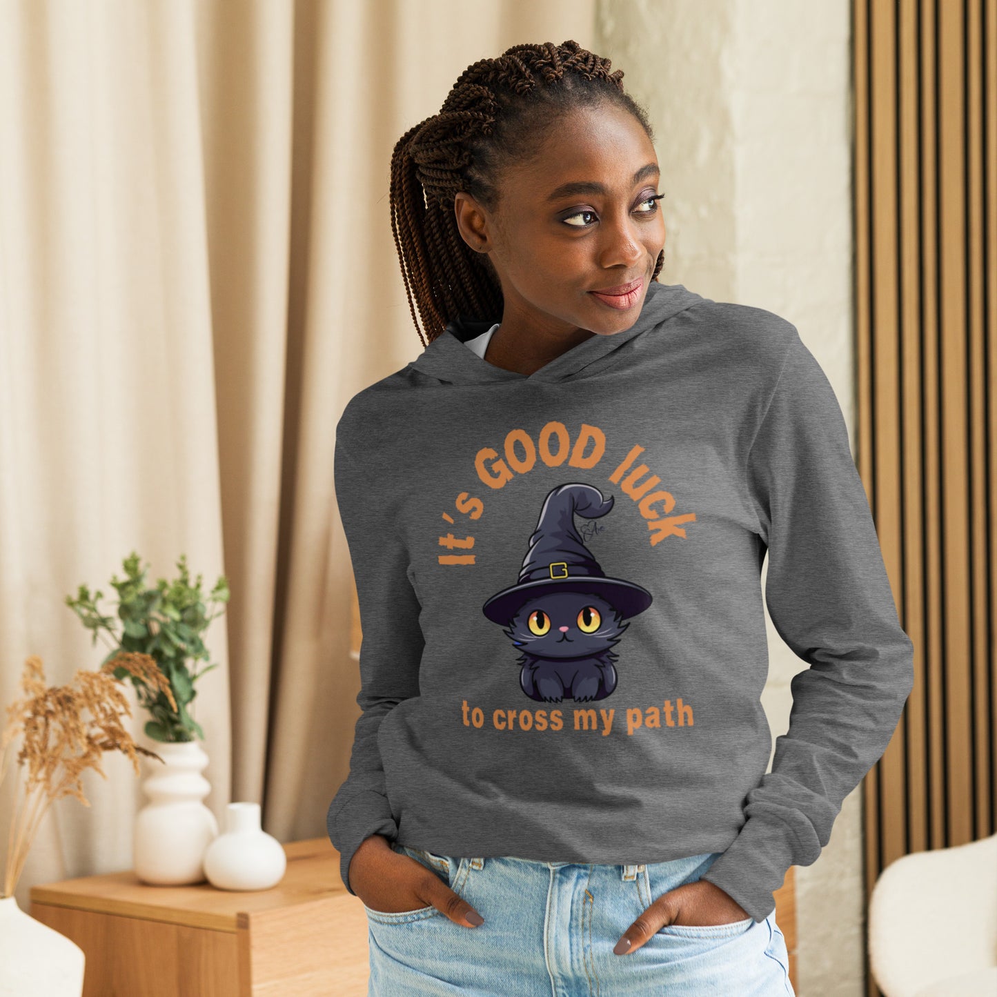 Black Cat - Hooded Long-sleeve T-Shirt