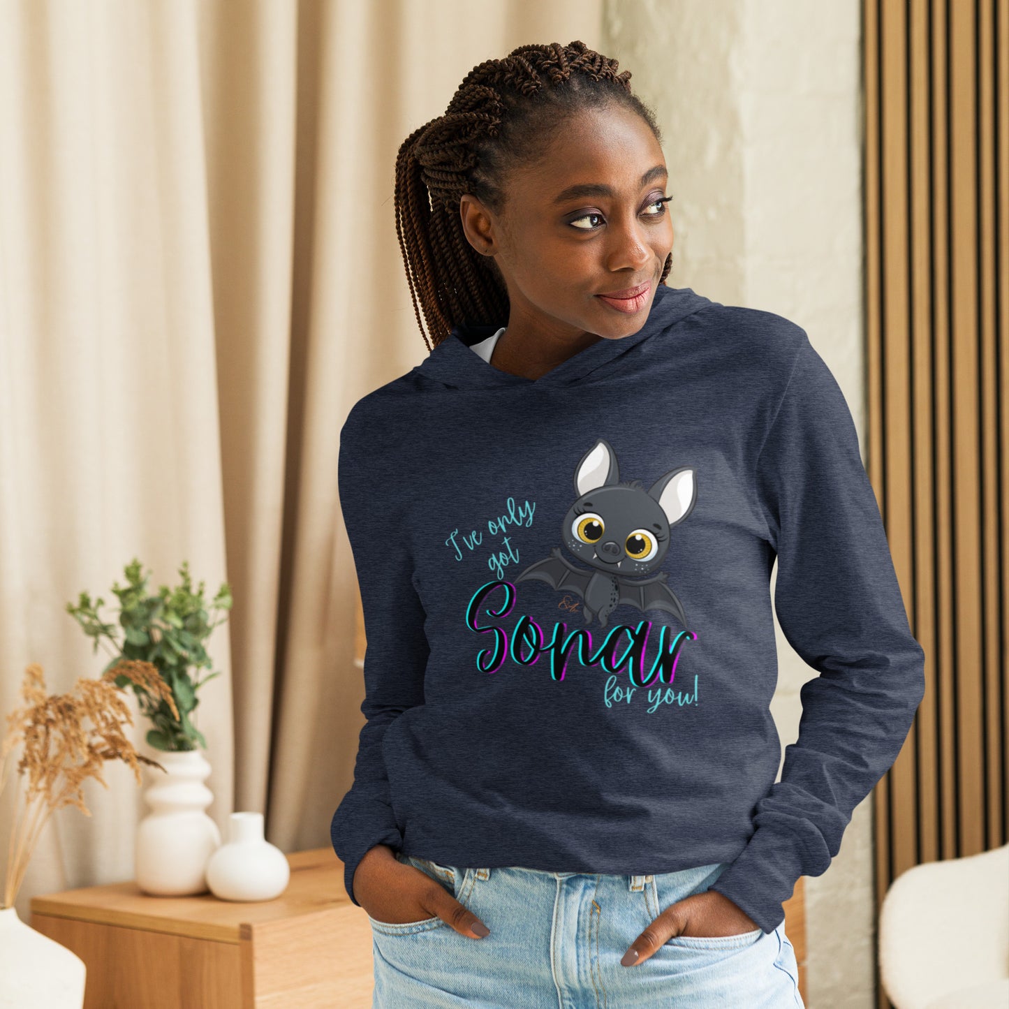 Bat Sonar - Hooded Long-sleeve T-shirt