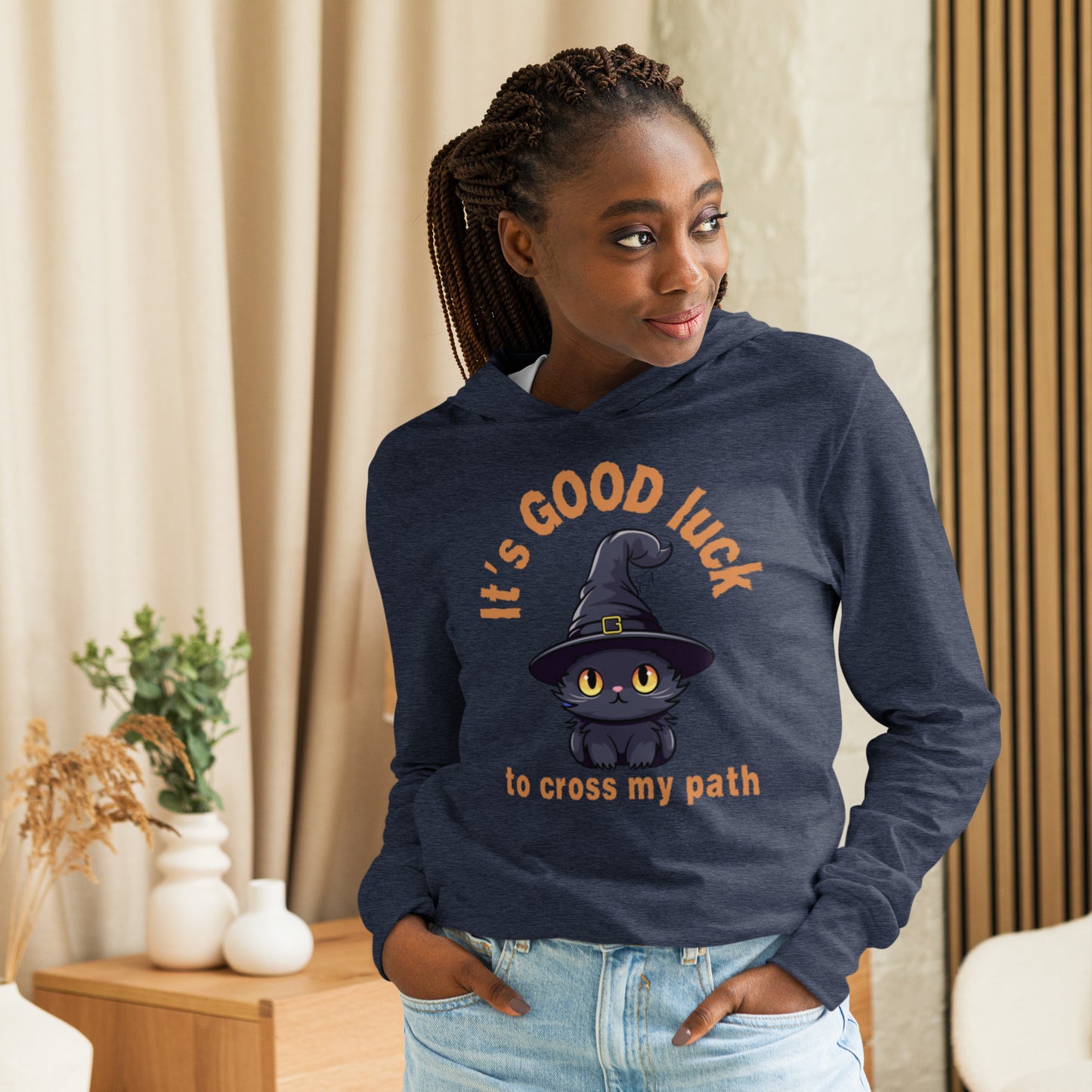 Black Cat - Hooded Long-sleeve T-Shirt