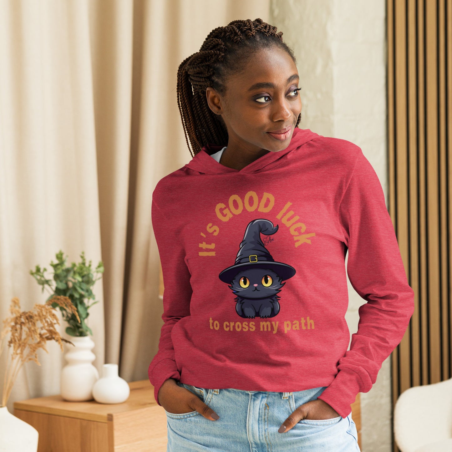 Black Cat - Hooded Long-sleeve T-Shirt