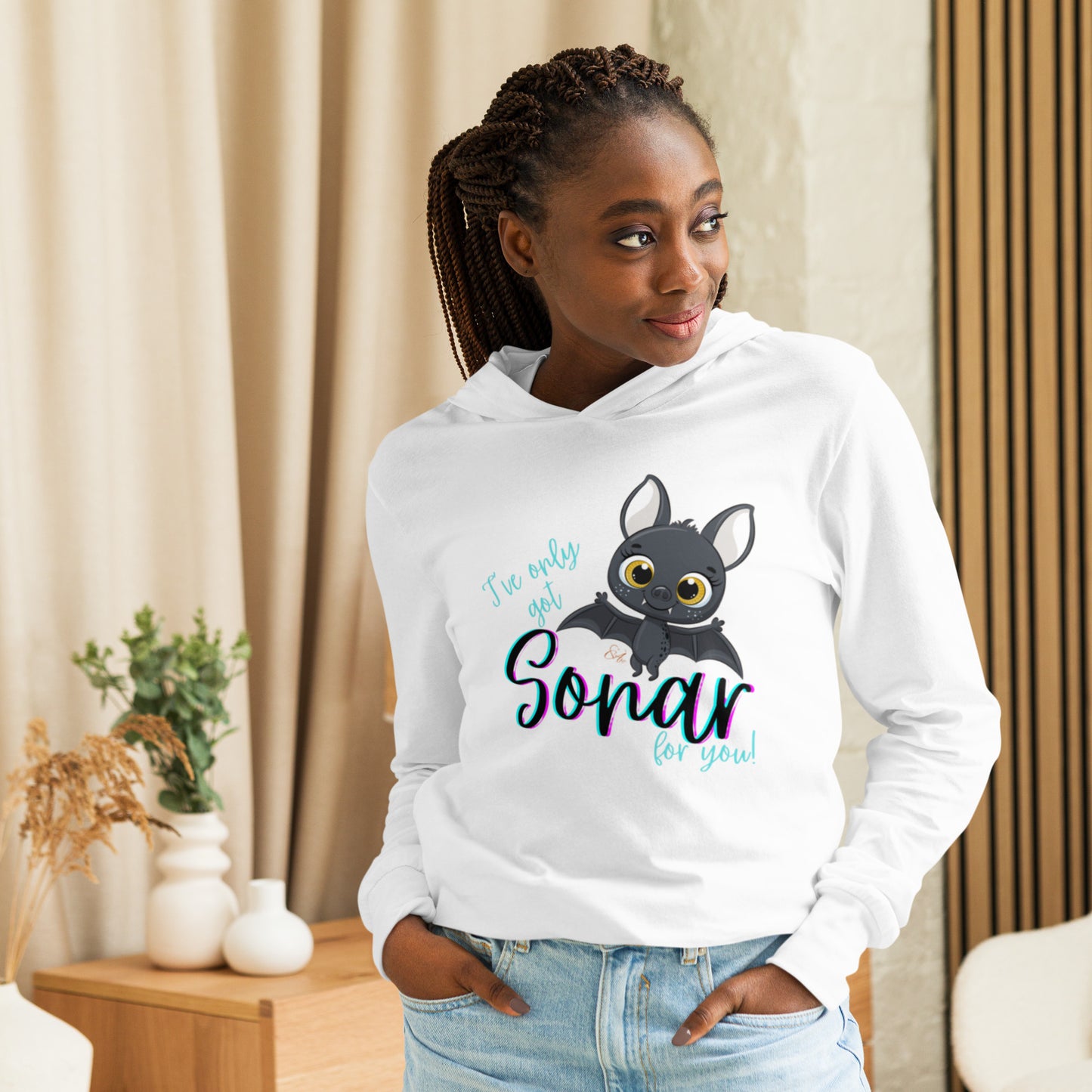 Bat Sonar - Hooded Long-sleeve T-shirt