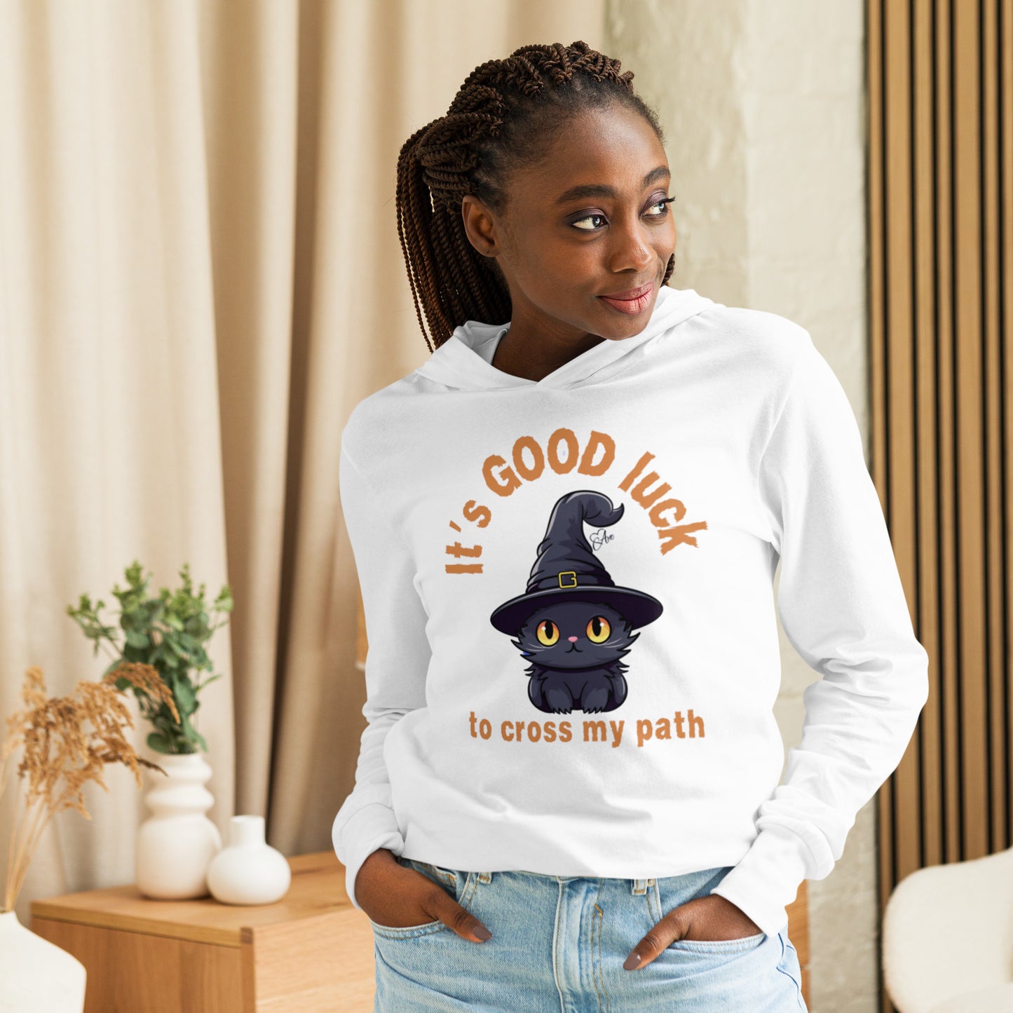 Black Cat - Hooded Long-sleeve T-Shirt