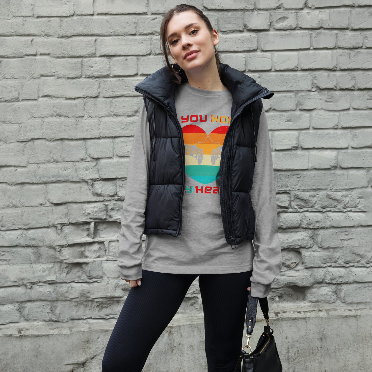 Retro Gamer Heart - Long-Sleeve T-Shirt