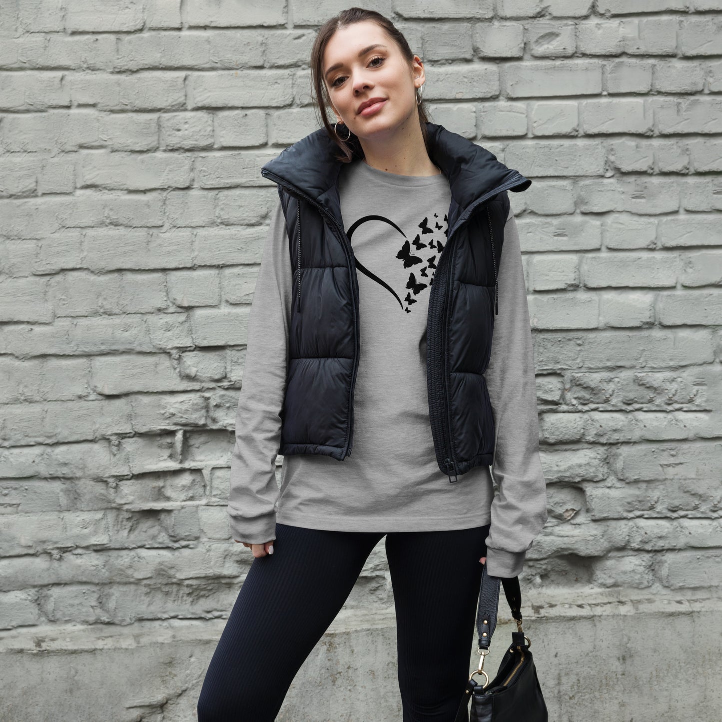 Black Butterfly Heart - Long-Sleeve T-Shirt