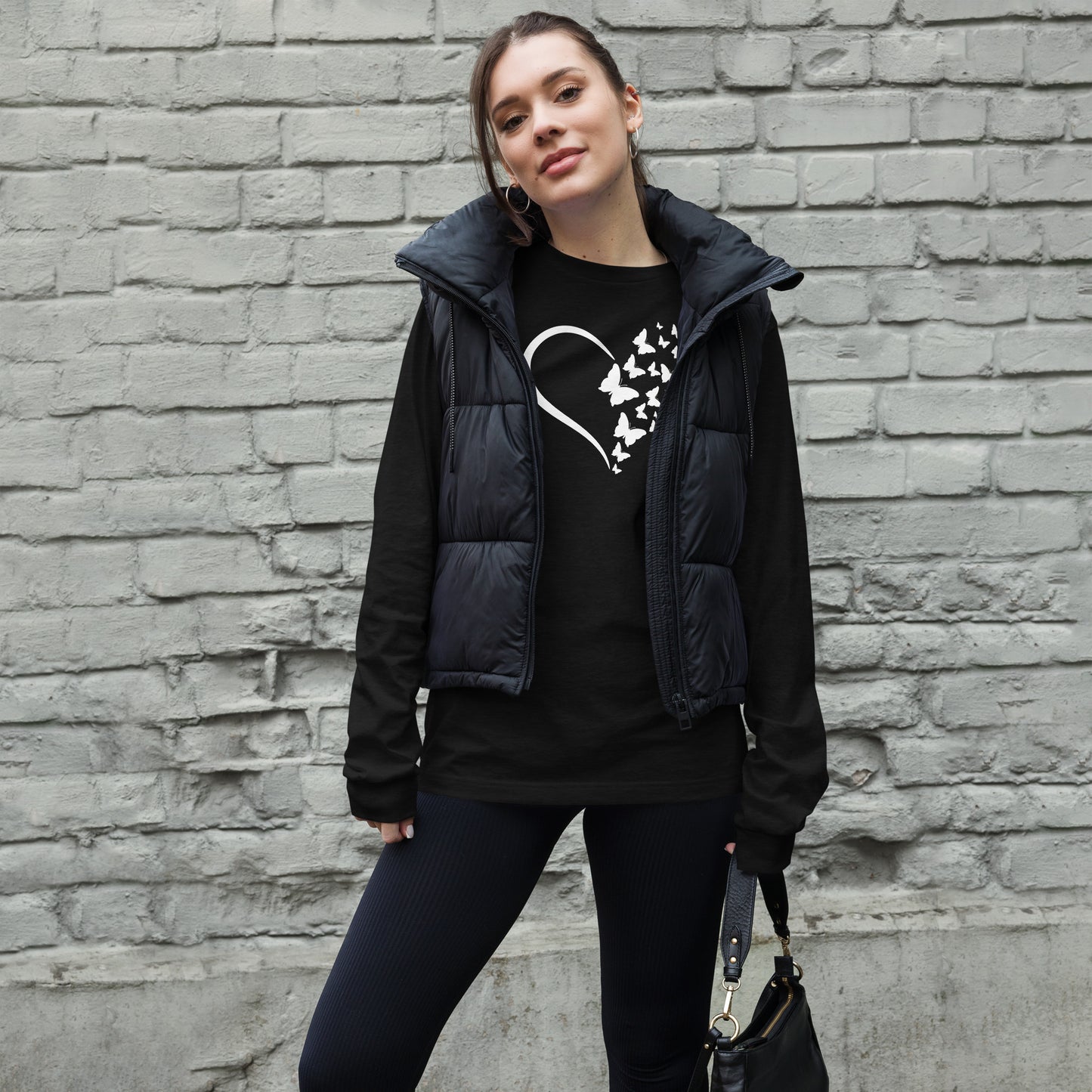 White Butterfly Heart - Long-Sleeve T-Shirt