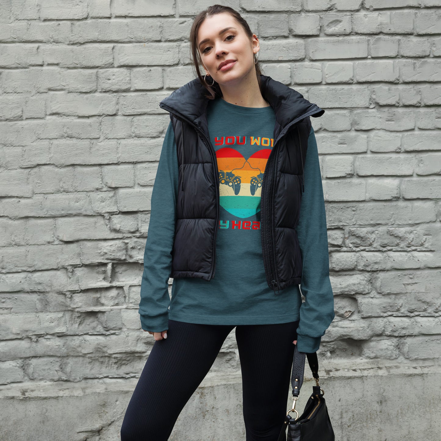 Retro Gamer Heart - Long-Sleeve T-Shirt