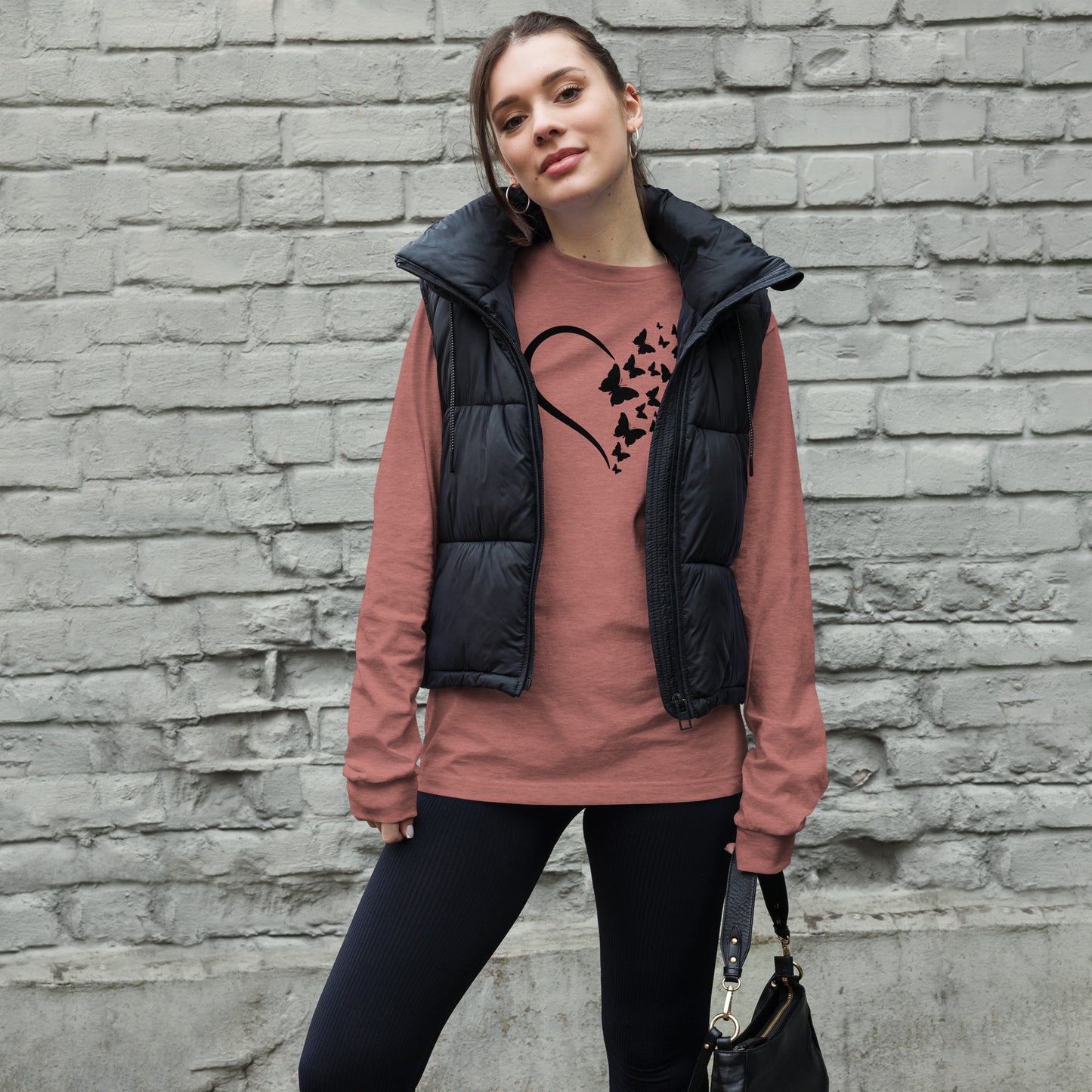 Black Butterfly Heart - Long-Sleeve T-Shirt