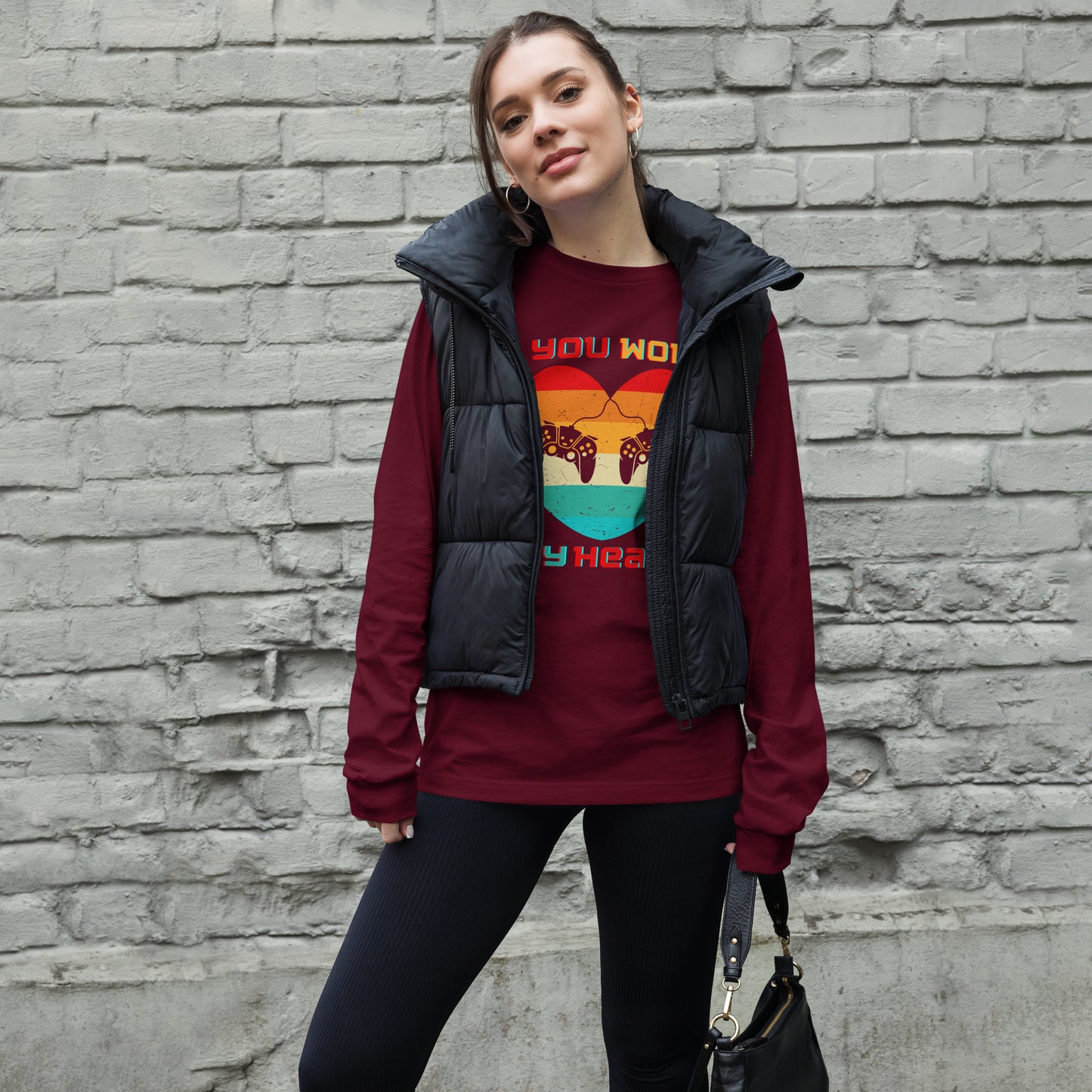 Retro Gamer Heart - Long-Sleeve T-Shirt
