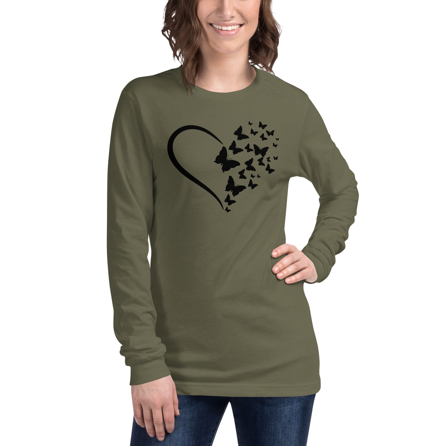 Black Butterfly Heart - Long-Sleeve T-Shirt