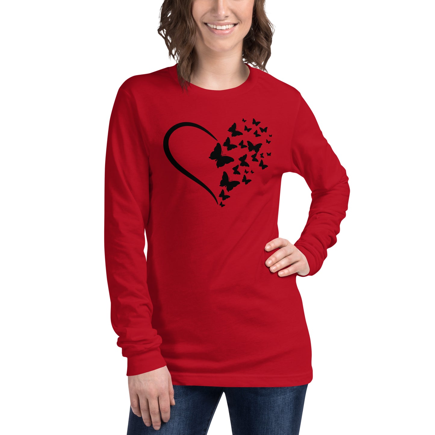 Black Butterfly Heart - Long-Sleeve T-Shirt