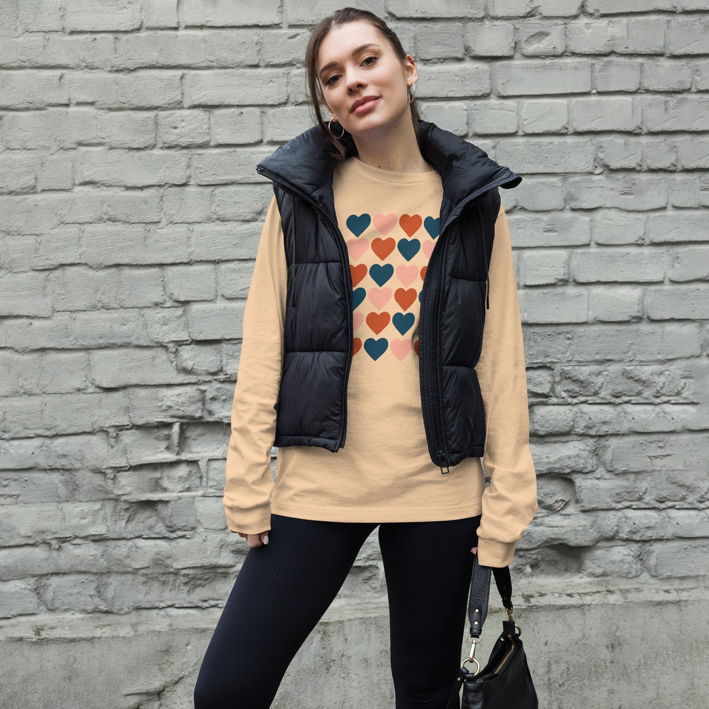Neutral Hearts - Long-Sleeve T-Shirt